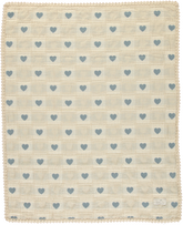 BEBE ORGANIC HEART PRINT PATCHWORK BLANKET